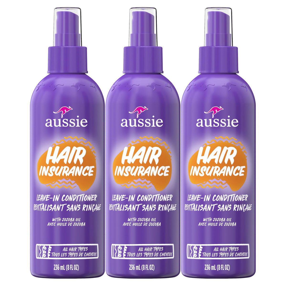 Leave-In Conditioner Spray with Jojoba Oil 8 Fl Oz 3-Pack E5088