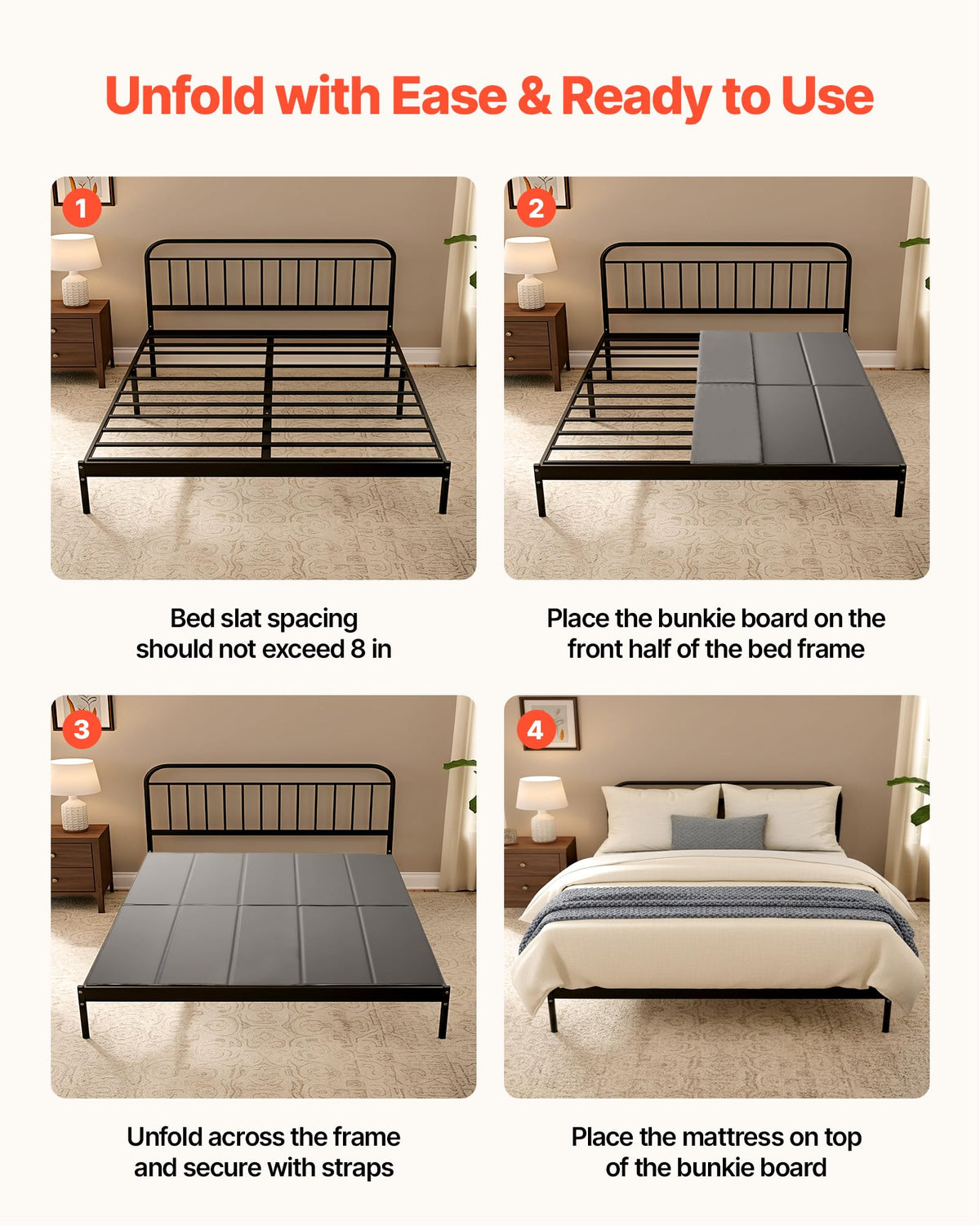 Cal King Size Foldable Bed Board J112