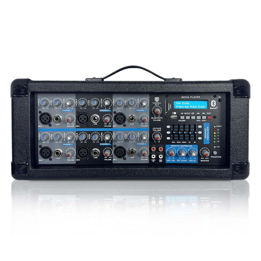 2500W Bluetooth PA Speaker System with Powered Mixer and Passive Speakers I57602