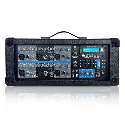 2500W Bluetooth PA Speaker System with Powered Mixer and Passive Speakers I57602