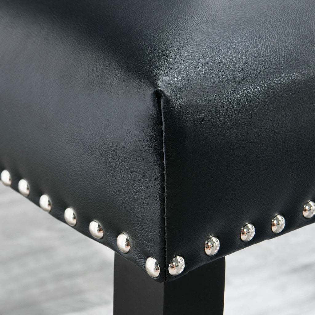 Black PU Leather Upholstered Dining Chairs Set of 2 V85684