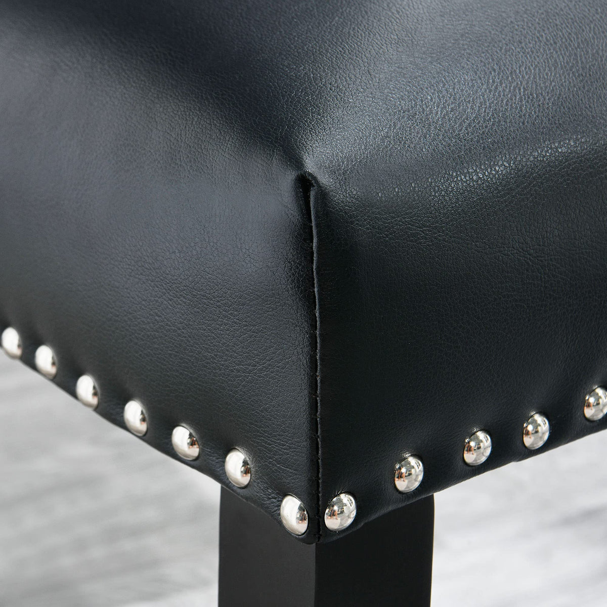 Black PU Leather Upholstered Dining Chairs Set of 2 V85684