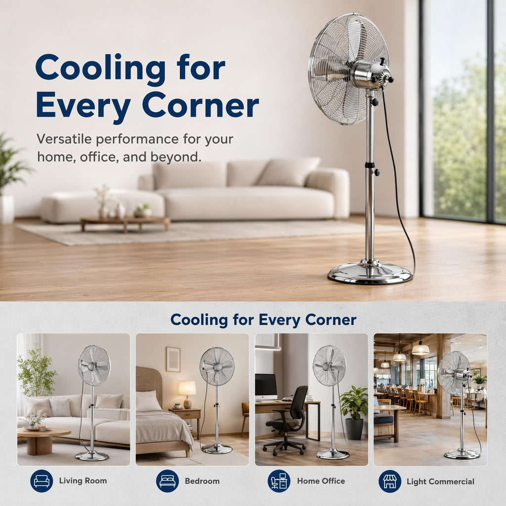 16-Inch 3-Speed Oscillating Pedestal Fan Y5675