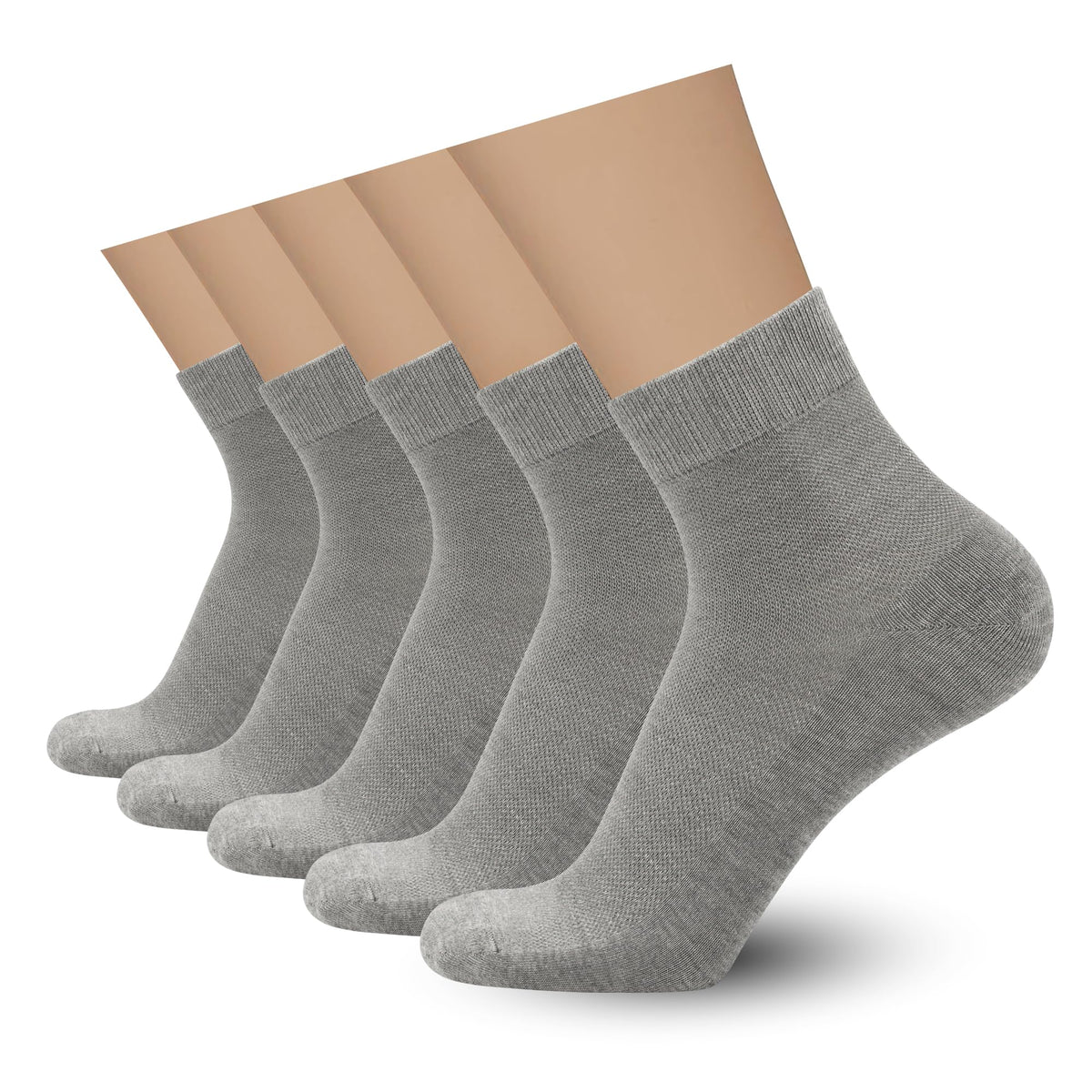 Mens Rayon Bamboo Mesh Breathable Ankle Socks 5 Pairs B74791