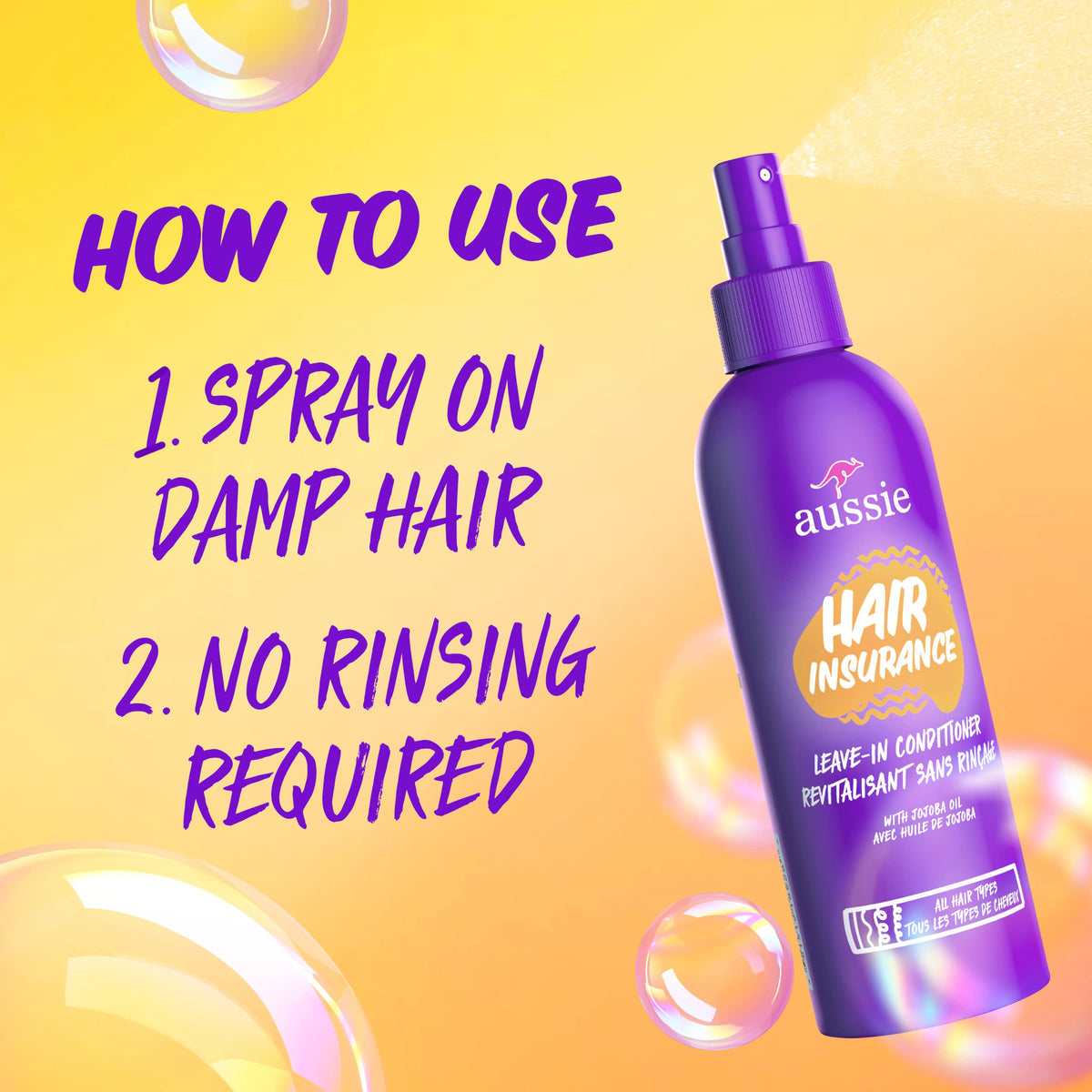 Leave-In Conditioner Spray with Jojoba Oil 8 Fl Oz 3-Pack E5088