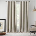 Blackout Linen Curtains 92 Inch 2 Panels H5051