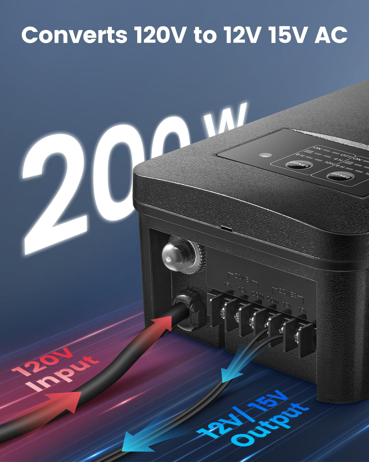200W Low Voltage Landscape Transformer Z77123