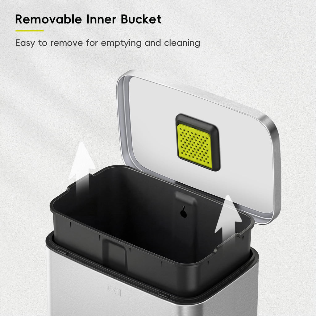 Matte Stainless 50 Liter Step Trash Can F10008