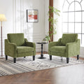 Olive Green Chenille Accent Chairs Set of 2 X384240