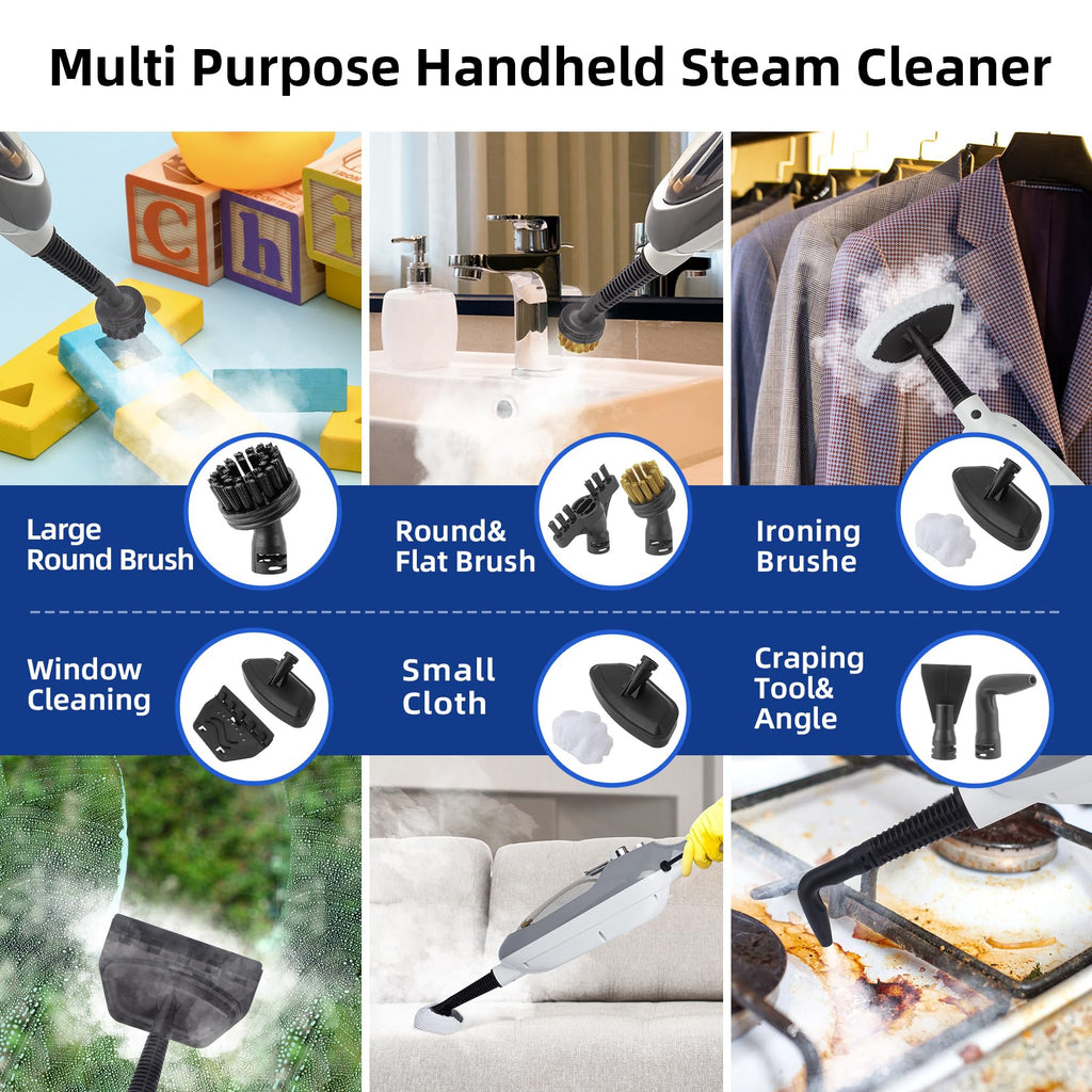 10-in-1 Handheld Steam Mop with 11 Accessories B7758