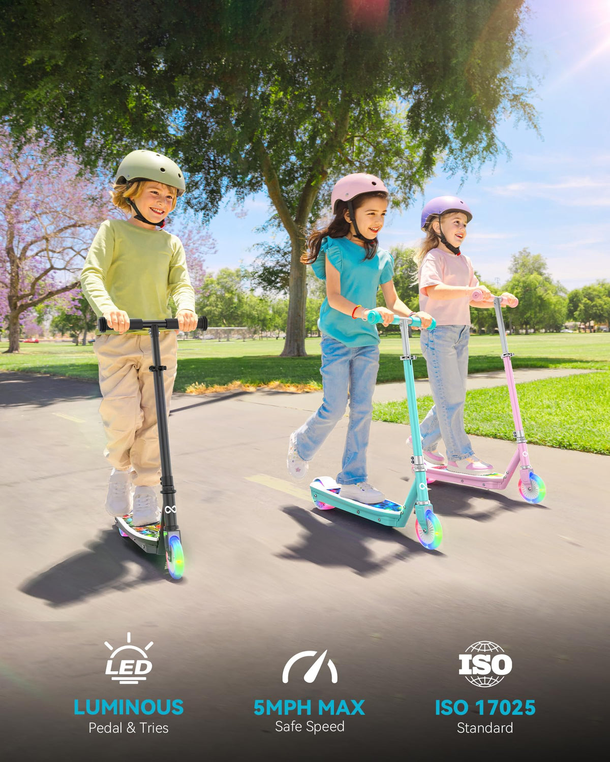 Electric Scooter for Kids, 5 MPH, LED Light-Up Wheels, Ages 3-8 Z1880