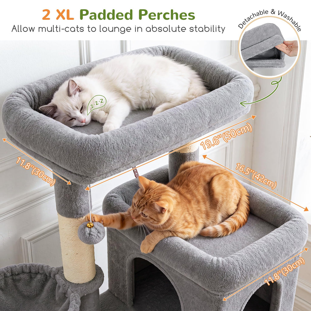 70 inch Light Grey Cat Tree Condos B663764