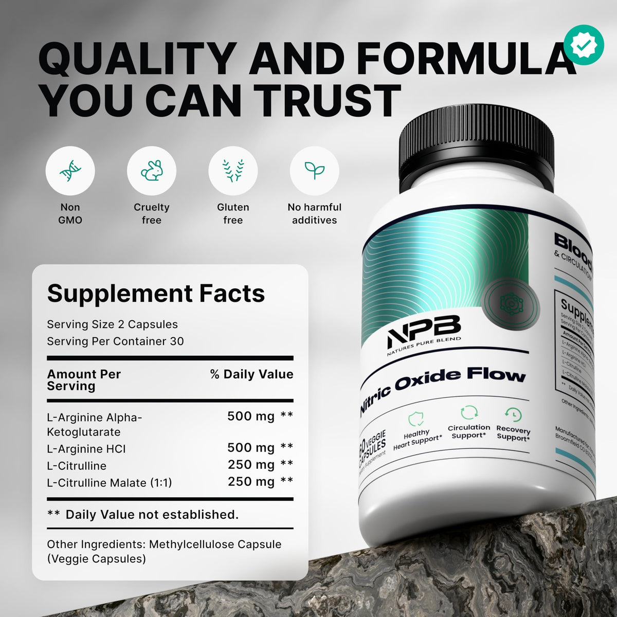L-Arginine L-Citrulline 1500MG Nitric Oxide Supplements J508