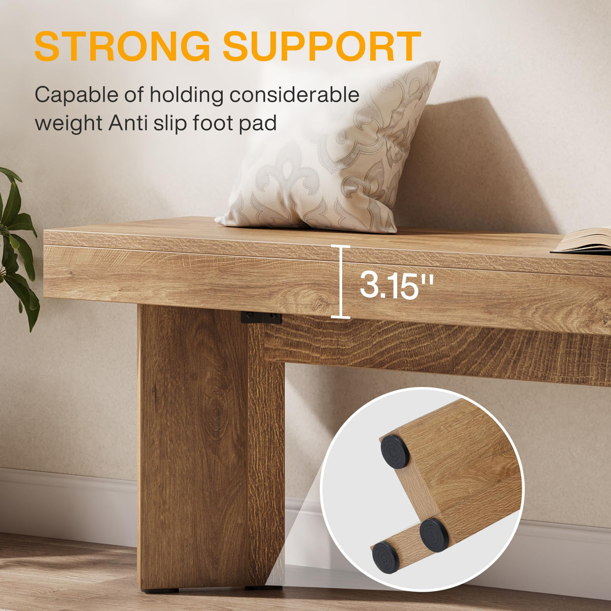 47" Wooden Bench Y39294