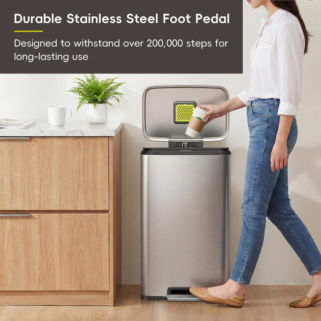 Matte Stainless 50 Liter Step Trash Can F10008