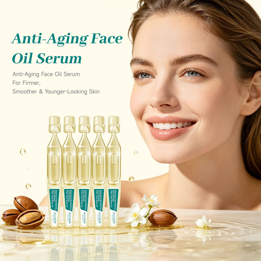 Anti-Aging Face Oil Serum Ampoules with Squalane, Camellia, Jojoba & Meadowfoam Seed Oil, 1ml x 30 S5908