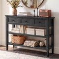 43" Farmhouse Entryway Table with 3 Drawers 2 Shelves A4801