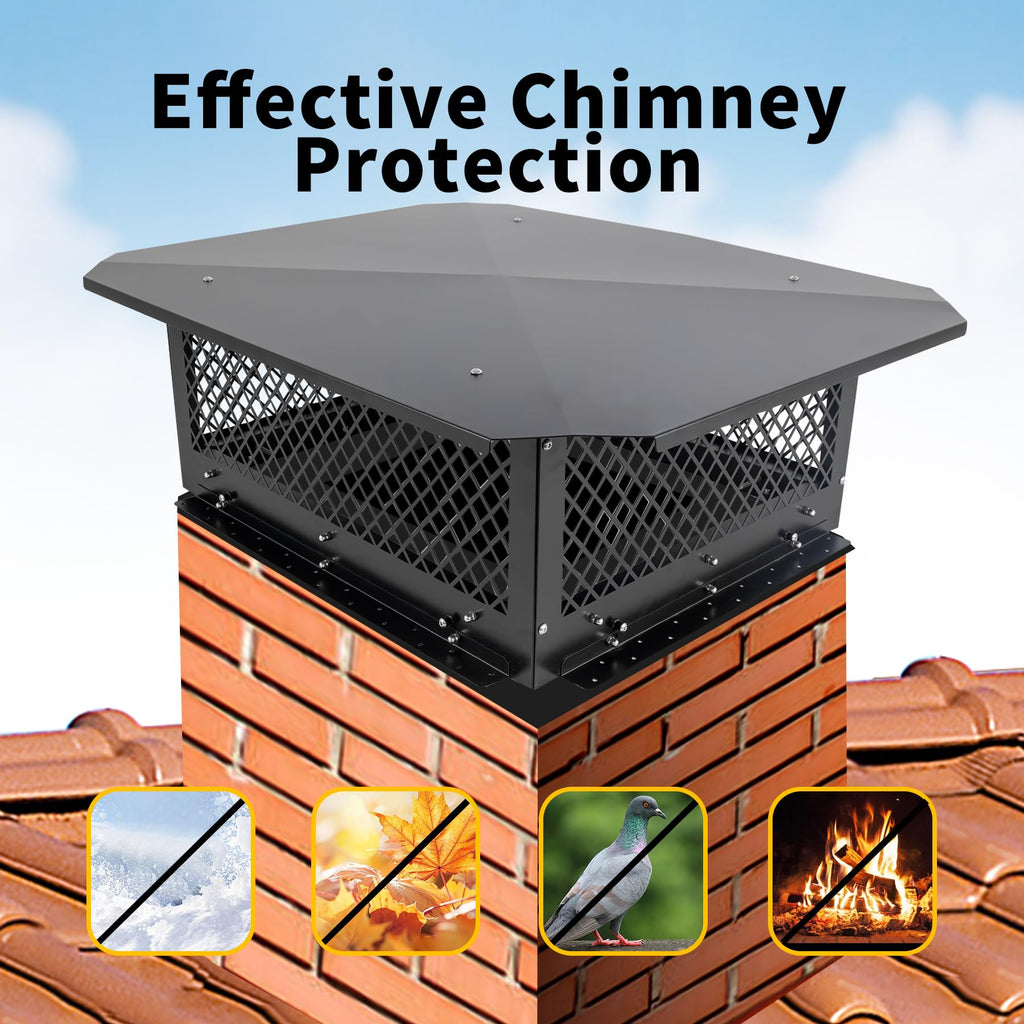 Black Galvanized Steel Chimney Cap M29160