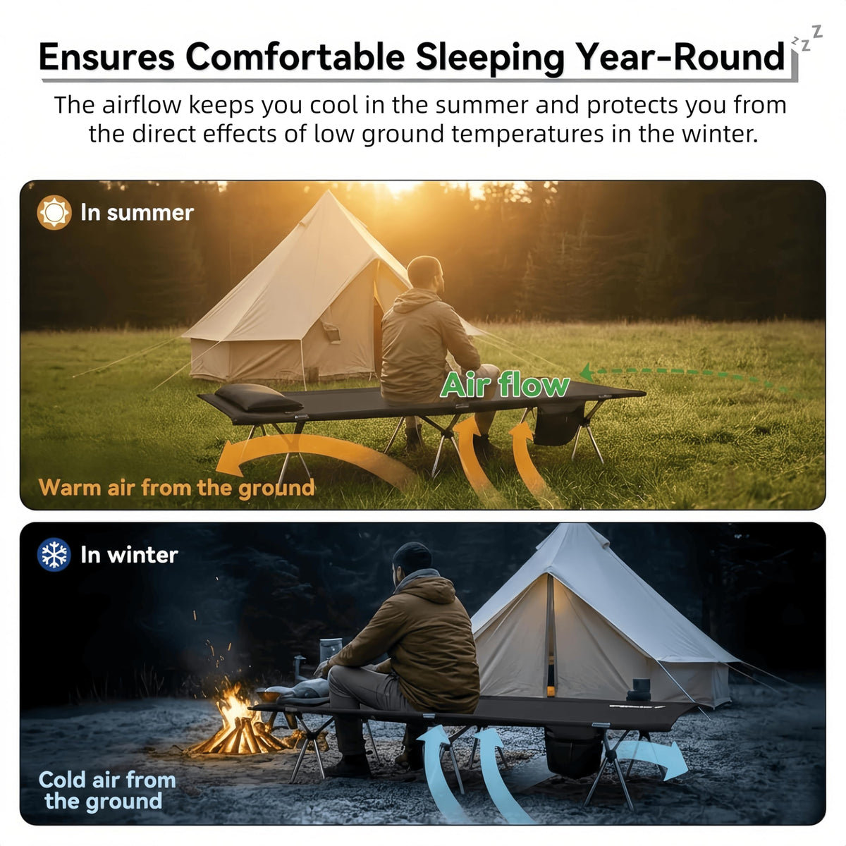 Lightweight Foldable Camping Cot 300 lbs Capacity P19355