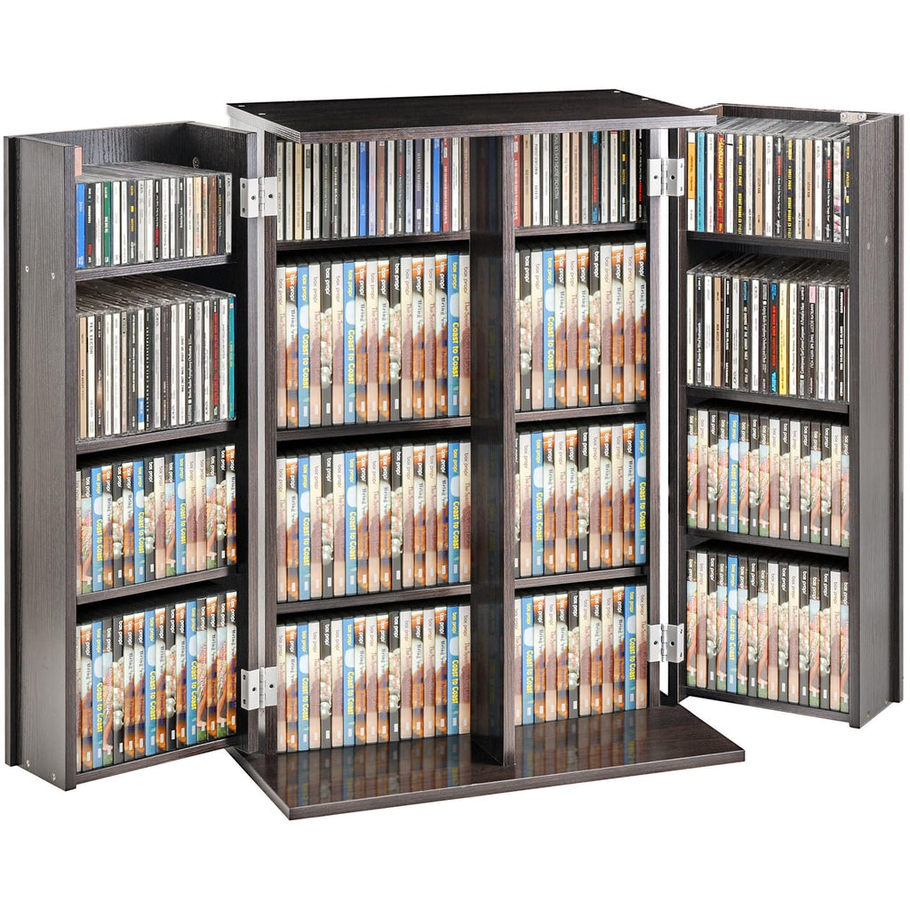 Espresso Media Storage Cabinet with Doors and Shelves B602644