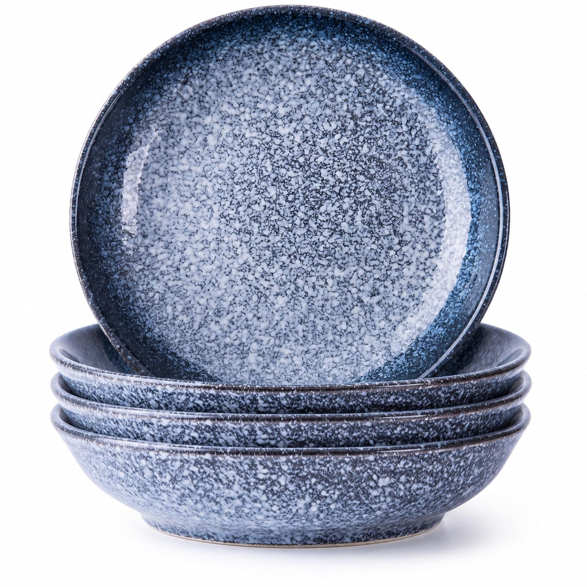 8-Inch Ceramic Pasta Bowls, Set of 4, Blue Glaze F73326