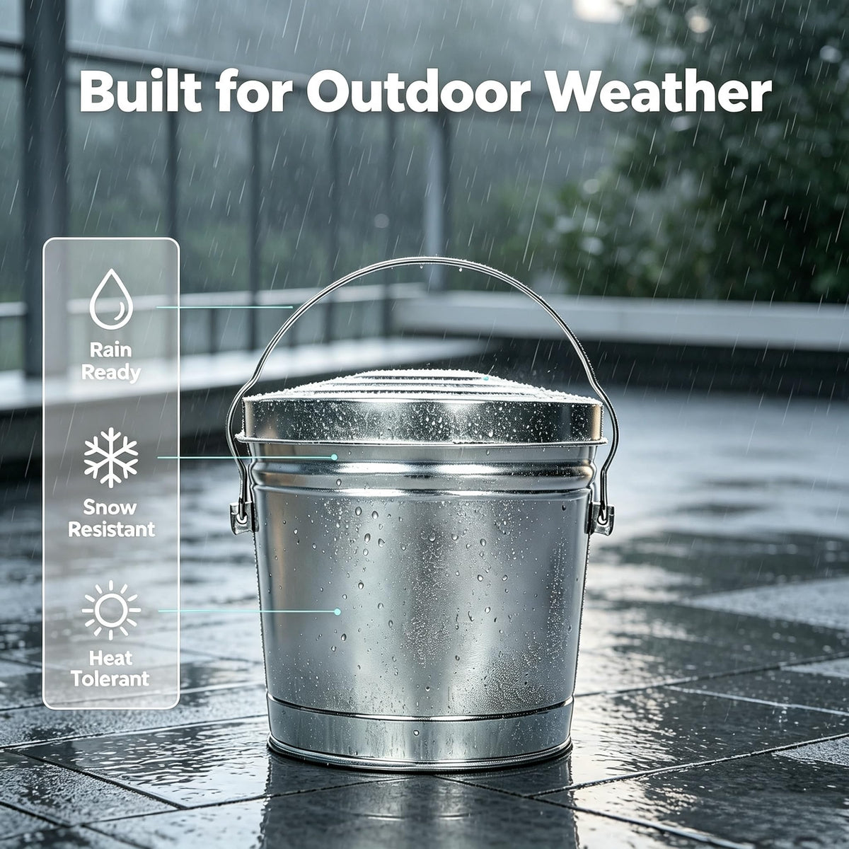 6 Gallon Galvanized Metal Trash Can with Locking Lid Z223758