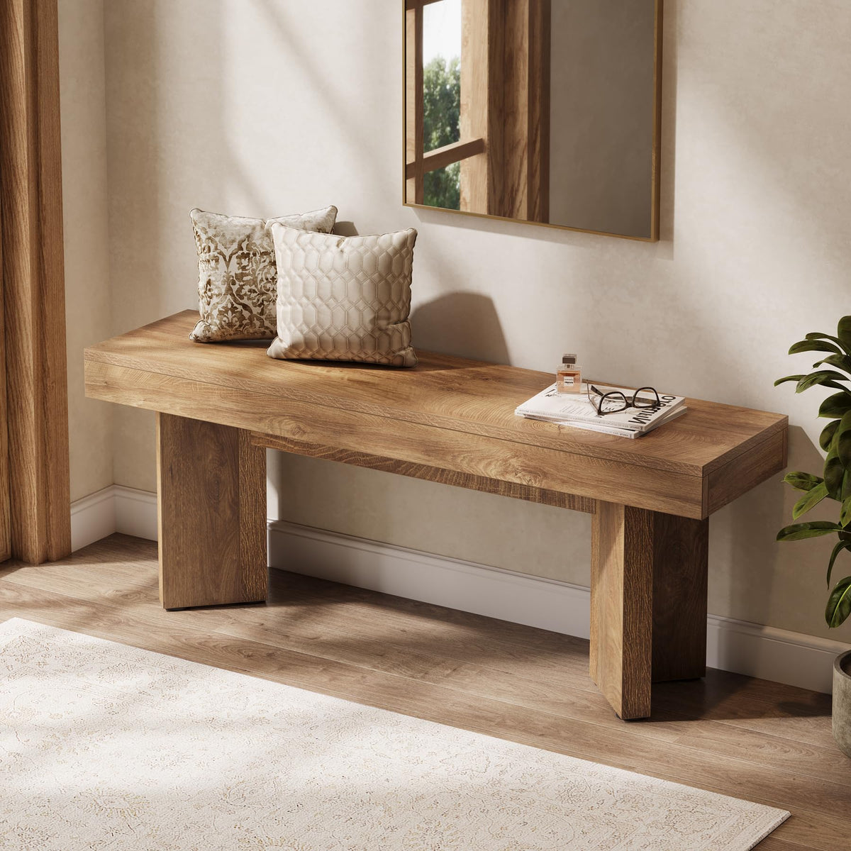 47" Wooden Bench Y39294