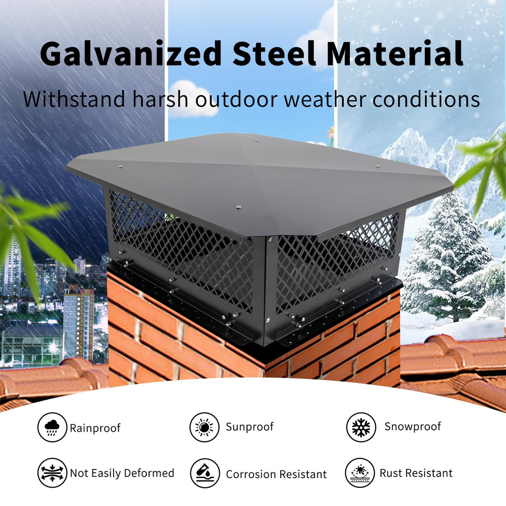 Black Galvanized Steel Chimney Cap M29160