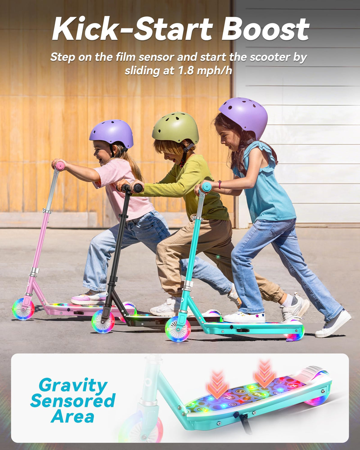 Electric Scooter for Kids, 5 MPH, LED Light-Up Wheels, Ages 3-8 Z1880