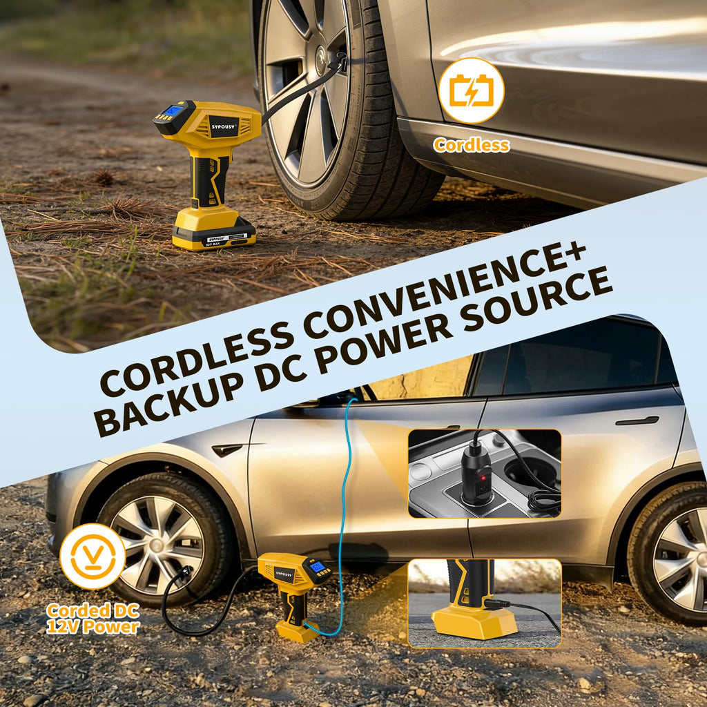 Cordless Tire Inflator Portable Air Compressor 160PSI T687646