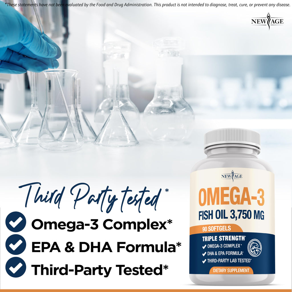 Triple Strength Omega 3 Fish Oil 3750 mg EPA & DHA 180 Count M234