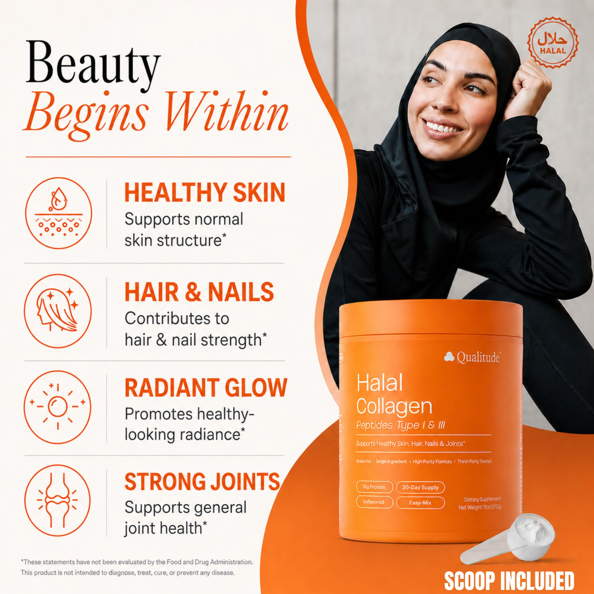 Halal Collagen Peptides Powder Grass-Fed Bovine Type I & III H1647