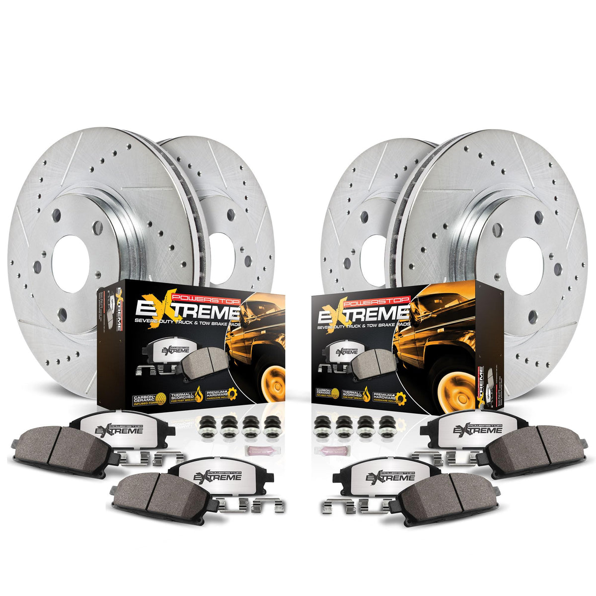 Front & Rear Brake Pad & Rotor Kit E674