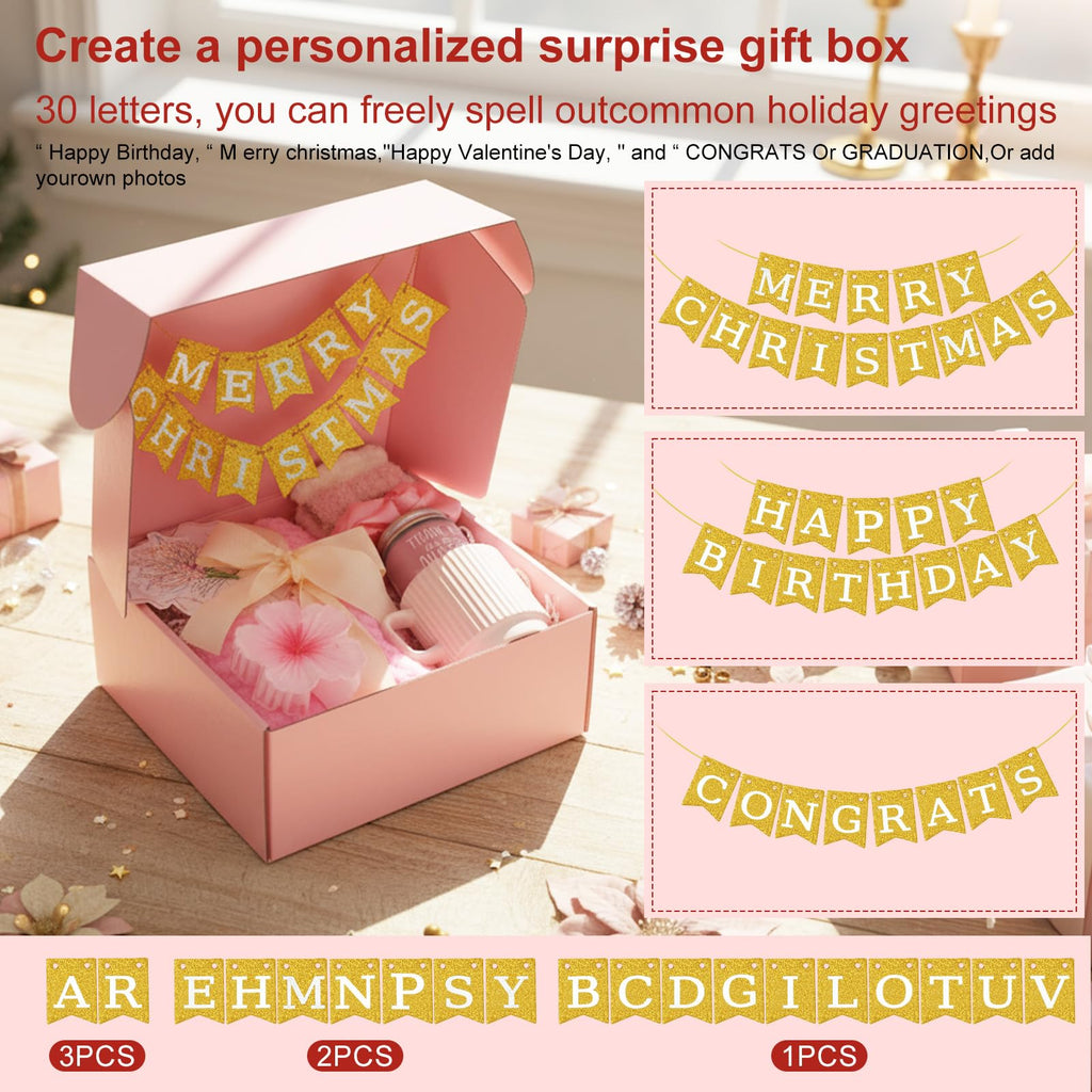 Birthday Gift Basket for Women, Spa Relaxation Set, Pink F82104