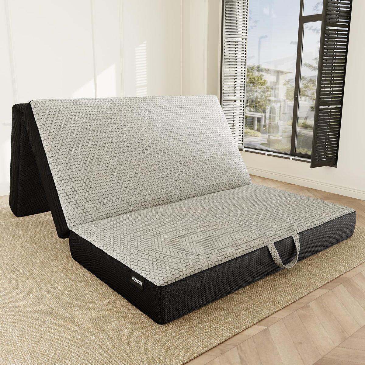 Memory Foam Trifold Mattress Full Size 6 Inch Grey R68942