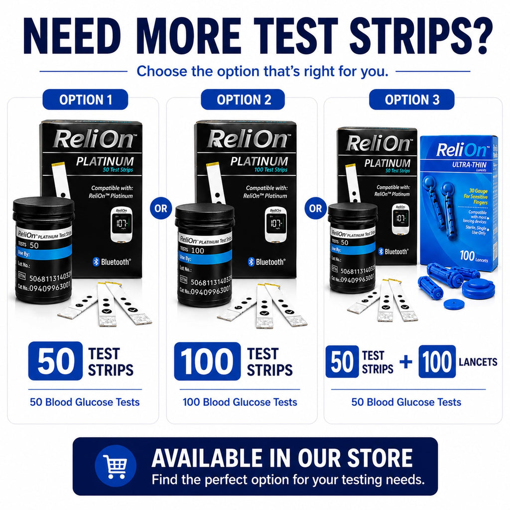 Test Strips 50 count + Lancets for Glucose Monitor Kit P876