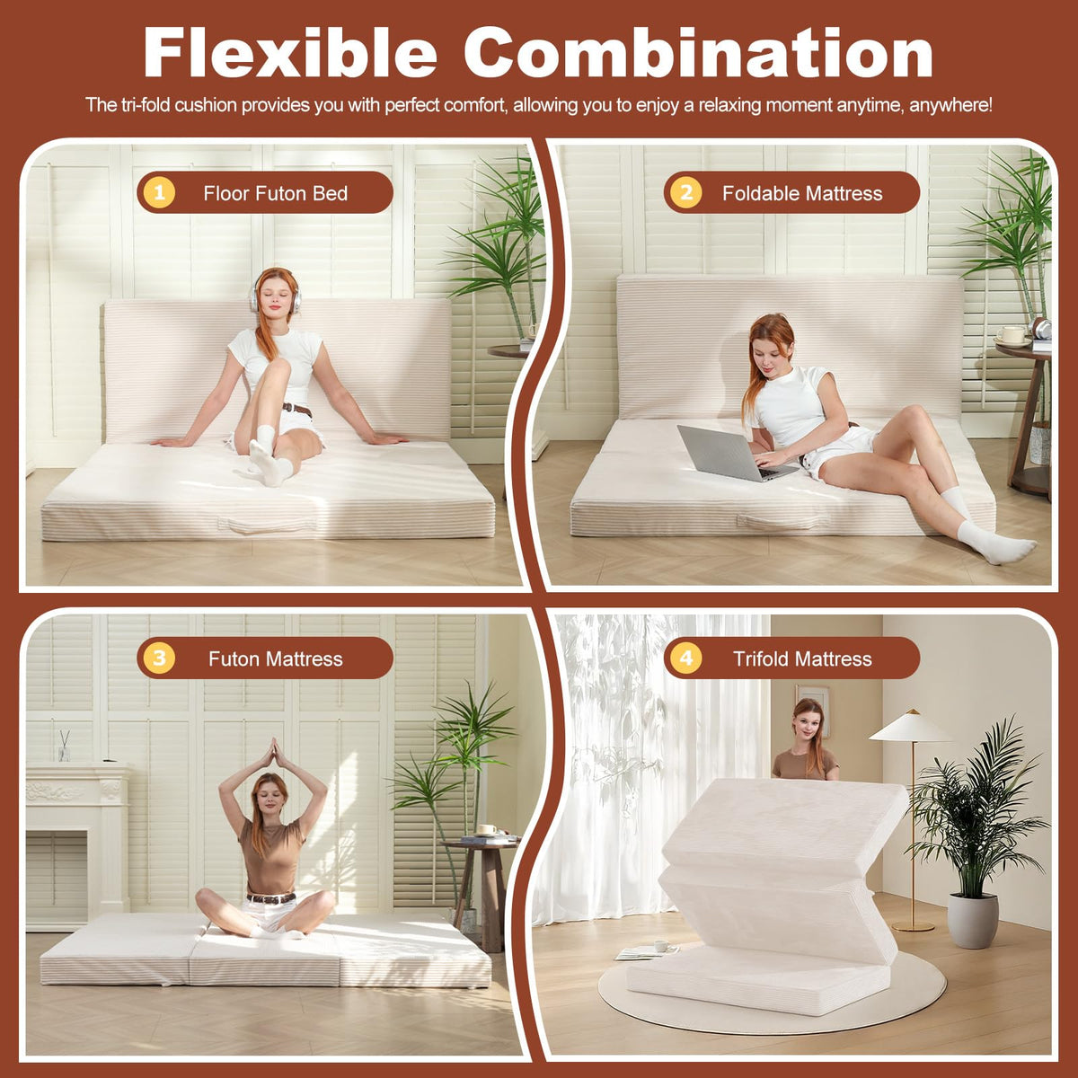 6-Inch Tri-Fold Foldable Mattress M56361