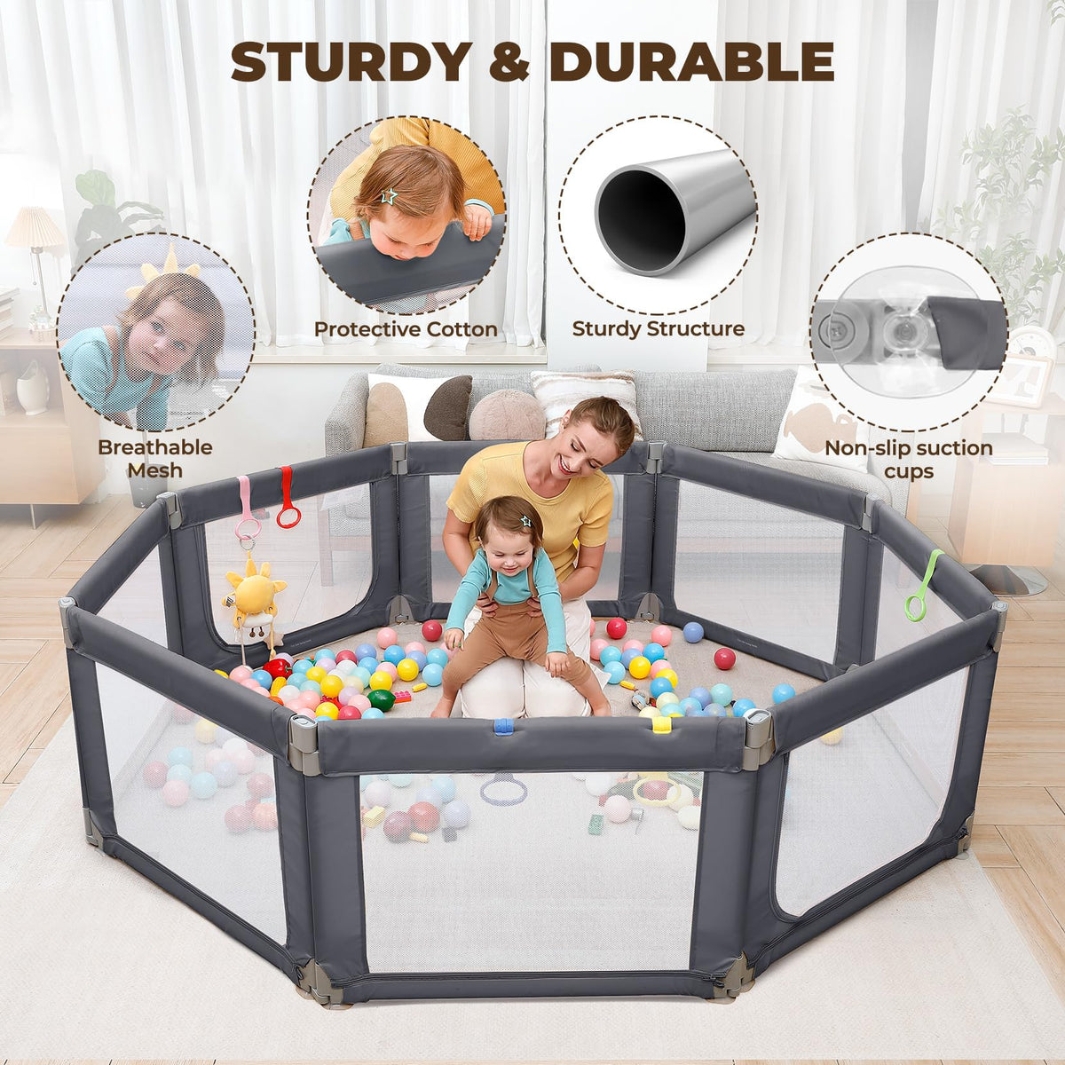 Grey Baby Playpen M393706