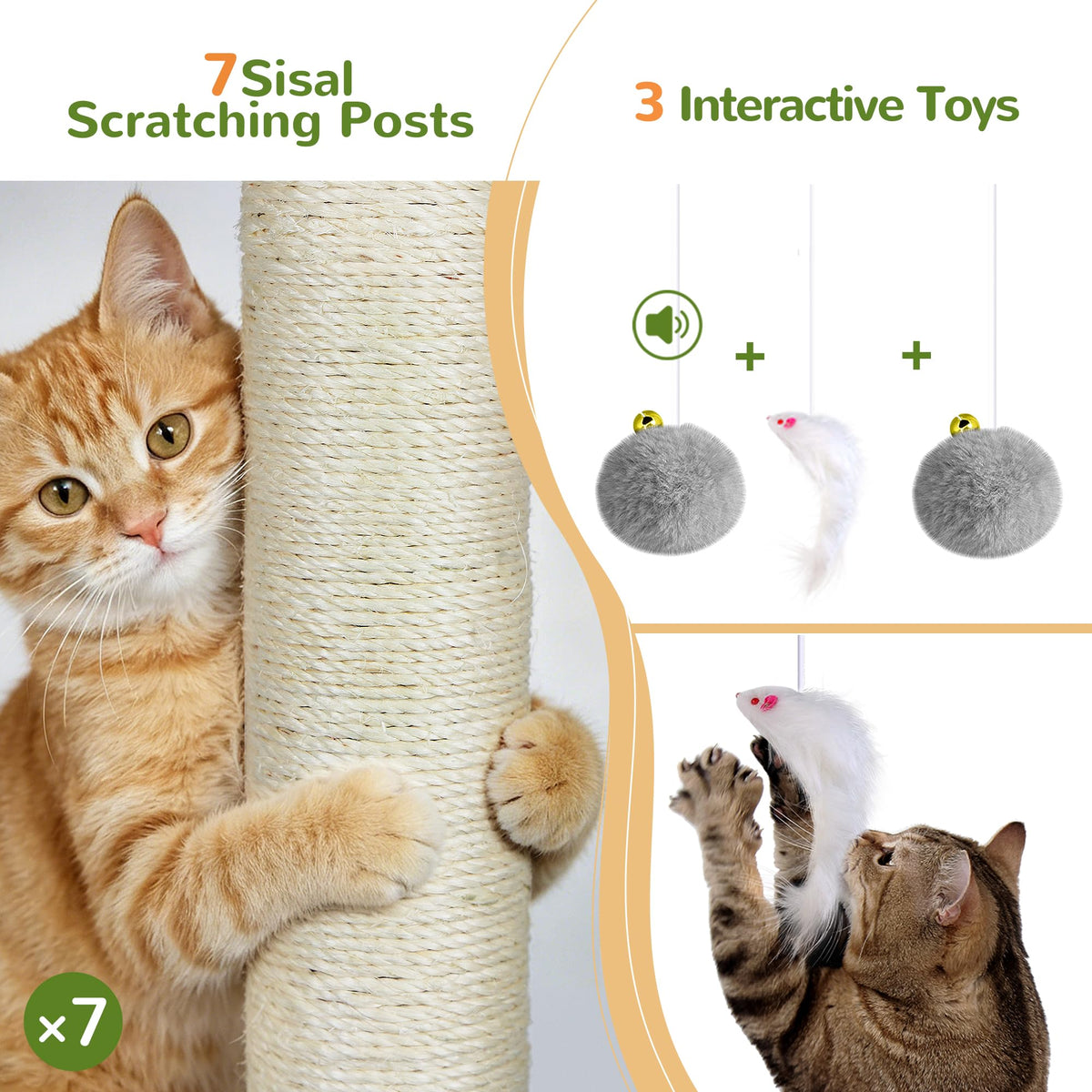 70 inch Light Grey Cat Tree Condos B663764