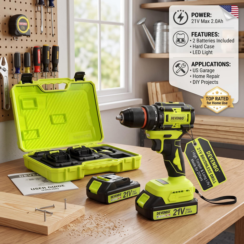 21V Brushless Cordless Drill Set T91212