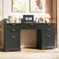 59" Fluted Desk with Storage Drawers M10072
