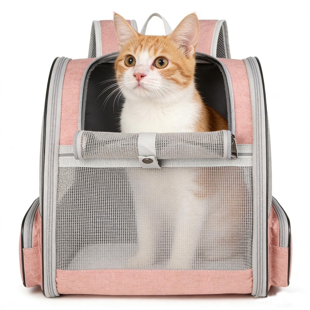 Ventilated Pink Carrier Backpack for Small Pets W24014