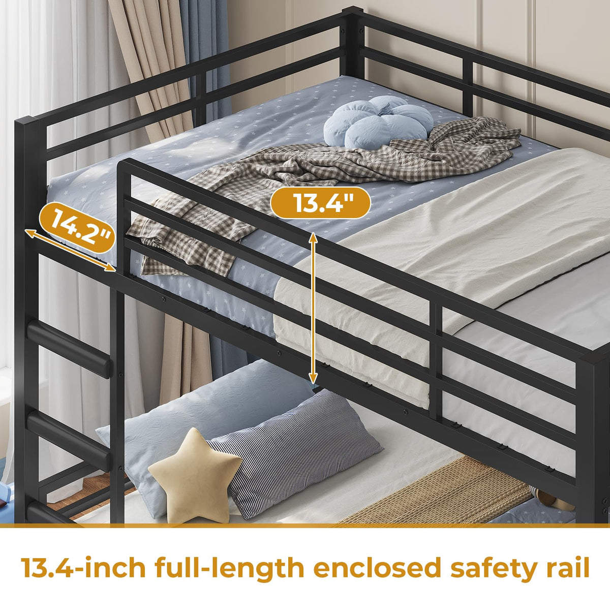 Black Bunk Bed with Bookshelves and Storage Drawers K875527