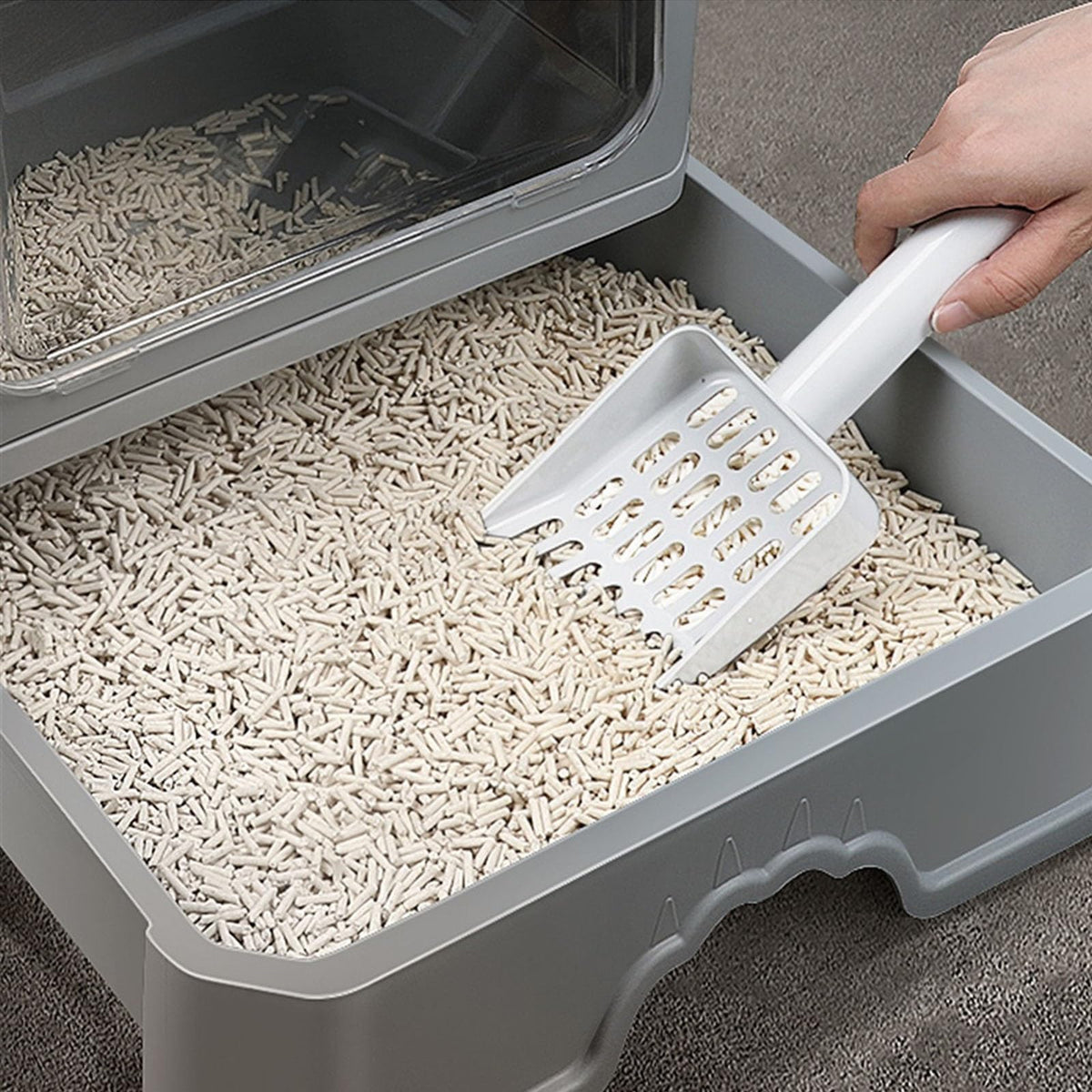 Foldable Enclosed Cat Litter Box with Lid K53387