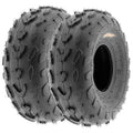 20x7-8 Directional Knobby Tread Tubeless ATV UTV Tires Set of 2 I801583