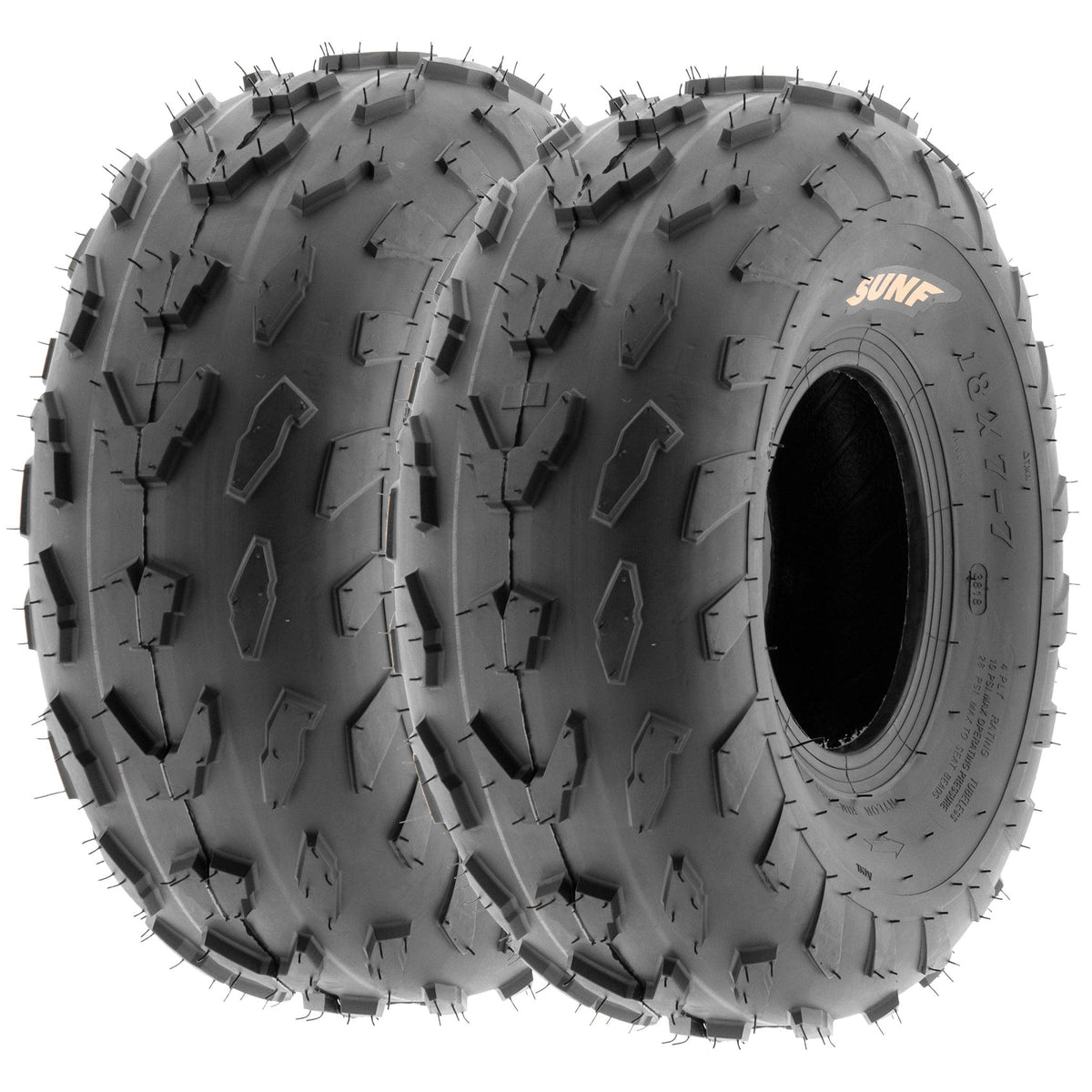 20x7-8 Directional Knobby Tread Tubeless ATV UTV Tires Set of 2 I801583