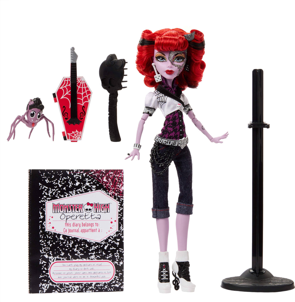 Monster High Operetta Doll with Doll Stand, Diary, and Pet Spider V111247