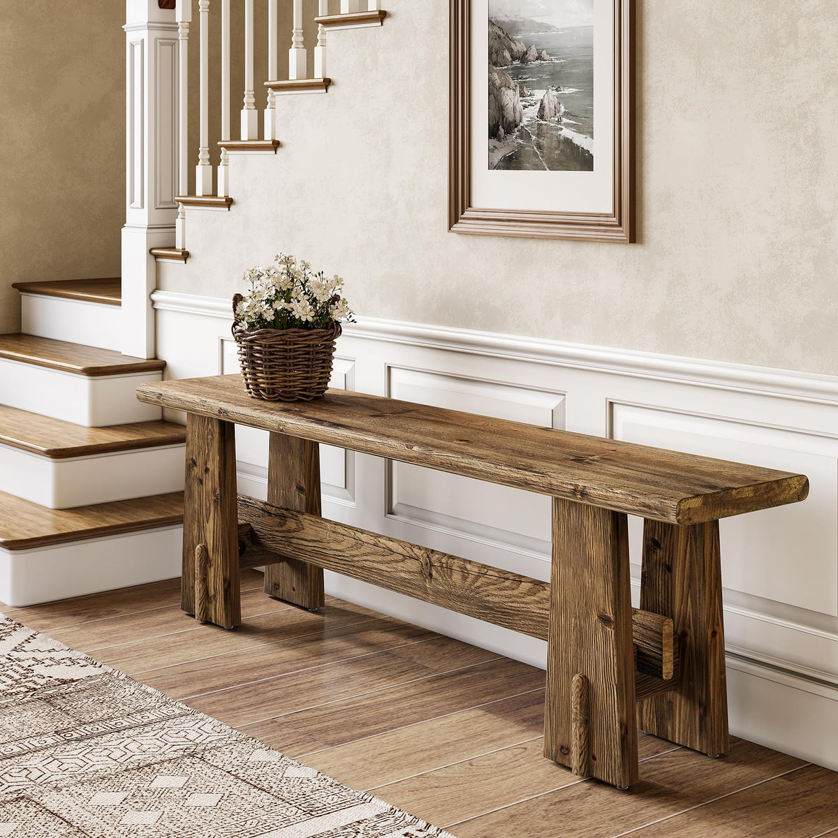 59" Solid Wood Bench Z689