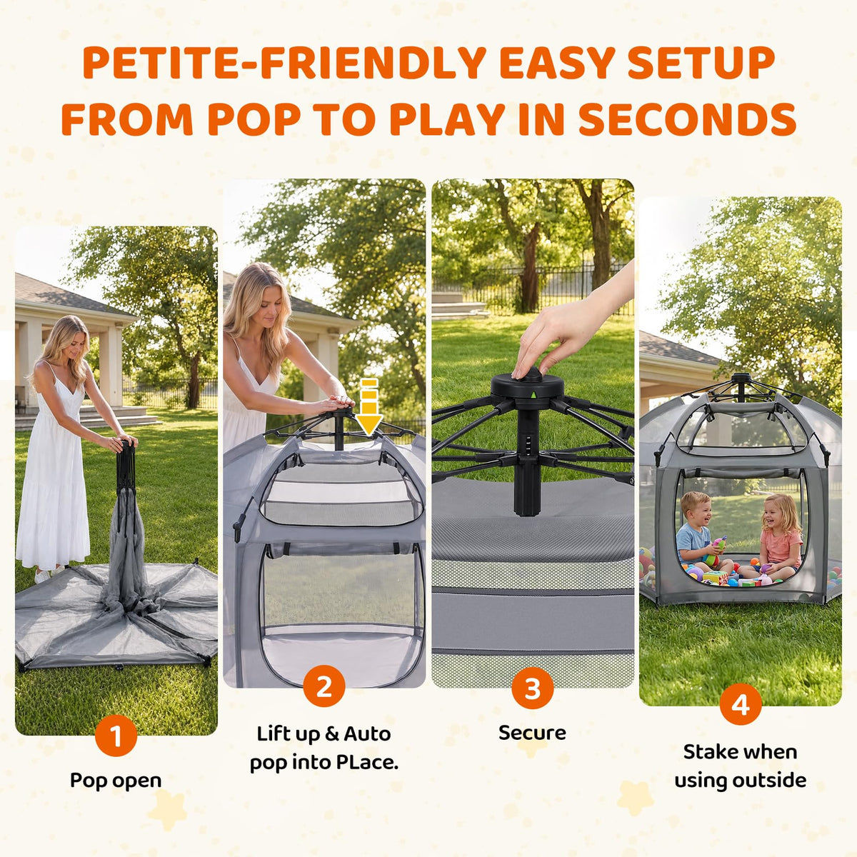 Portable Pop Up Playpen with Canopy E344117