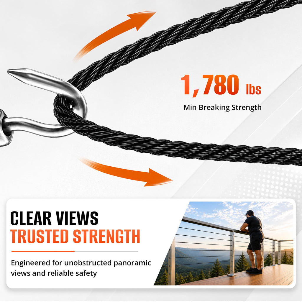 Black Stainless Steel Cable 1000FT G591